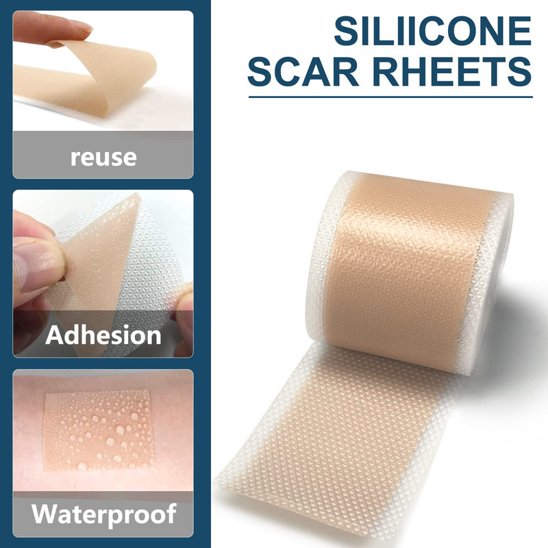 [Australia] - Silicone Scar Sheets, Professional for Scars Caused by C-Section, Surgery, Burn, Keloid, Acne, and More, Drug-Free, Silicone Scar Roll [4X300CM] Skin Color 