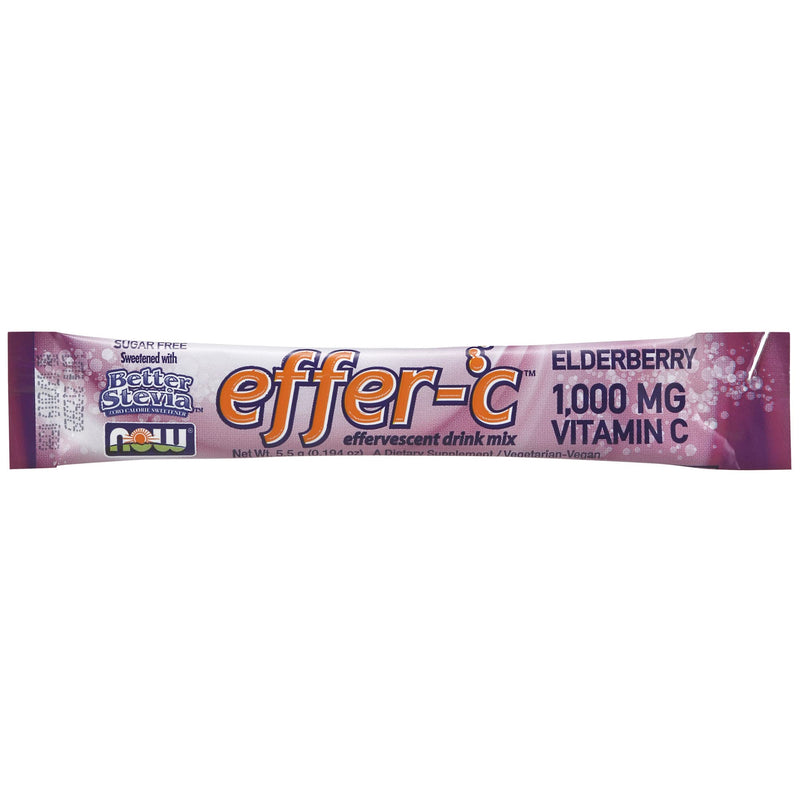 [Australia] - NOW Supplements, Effer-C™, Elderberry, Vital Electrolytes*, 1000 mg of Vitamin C, 30 Packets 