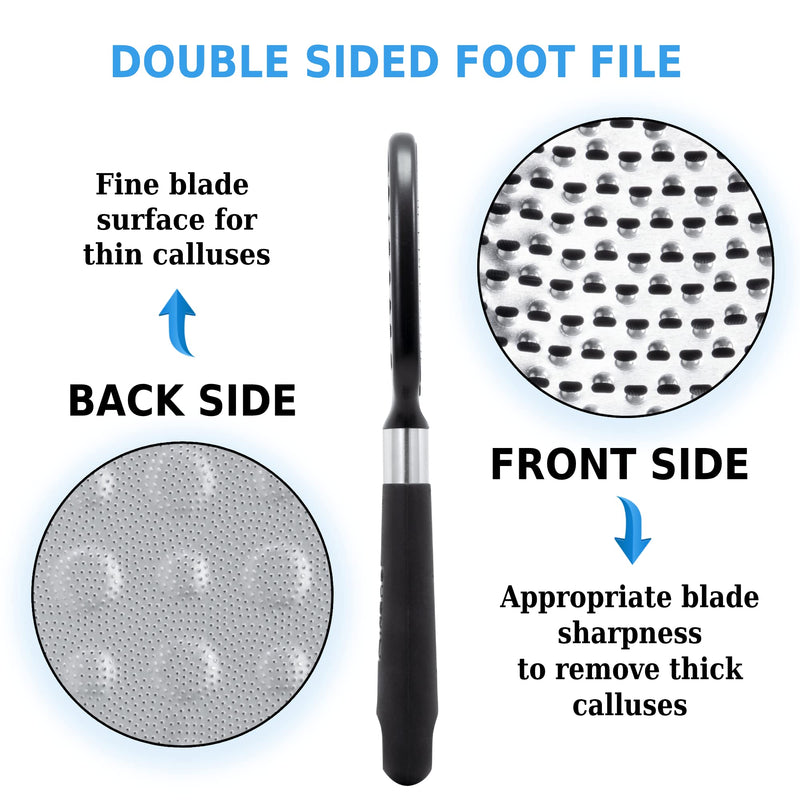 [Australia] - Rikans Foot File Foot Rasp Callus Remover Dead Skin Remover Double Sided Foot Scrubber Foot Care Pedicure Tool to Remove Hard Skin Can Be Used Wet or Dry Skin Surgical Grade Stainless Steel File 