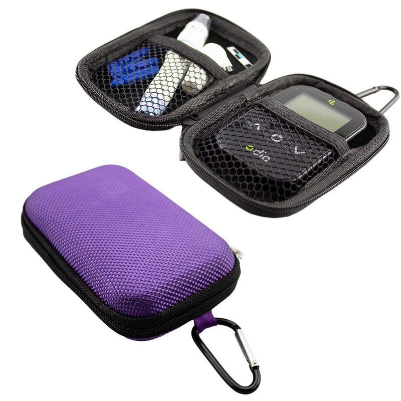 [Australia] - caseroxx Blood Glucose Meter Hard Case Suitable for Adia Blutzuckermessgerät in Purple, Diabetic Storage case 