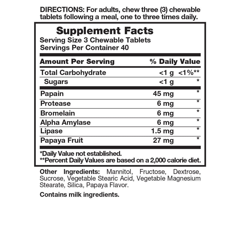 [Australia] - Nature's Truth Chewable Papaya Enzyme 120 Tablets 