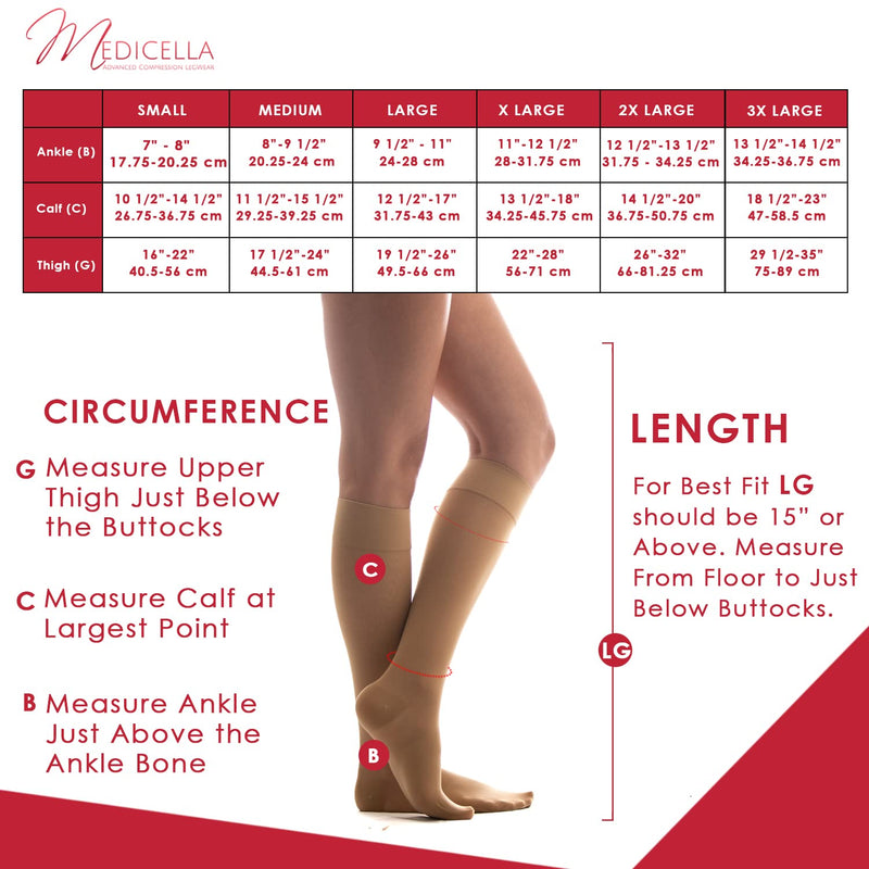 [Australia] - Medicella Premier Closed Toe Knee High Compression Socks for Women 8-15 mmHg Made in USA Medical Quality Sheer Mild Pressure Support Circulation & Travel (Medium, Beige) Medium 