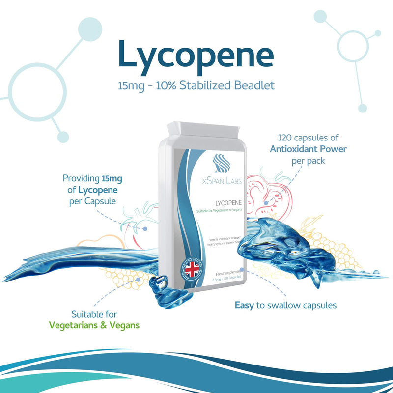 [Australia] - Lycopene 15mg, 120 Capsules � Special Targeted Release Antioxidant Supplement Support for Healthy Eye Function, Cardiovascular and Prostate Health � UK Made 