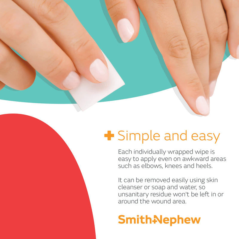 [Australia] - Smith+Nephew SKIN-PREP◊ Wipes, Protective Dressing Wipes, Skin Barrier Film, Contains Alcohol, Box of 50 