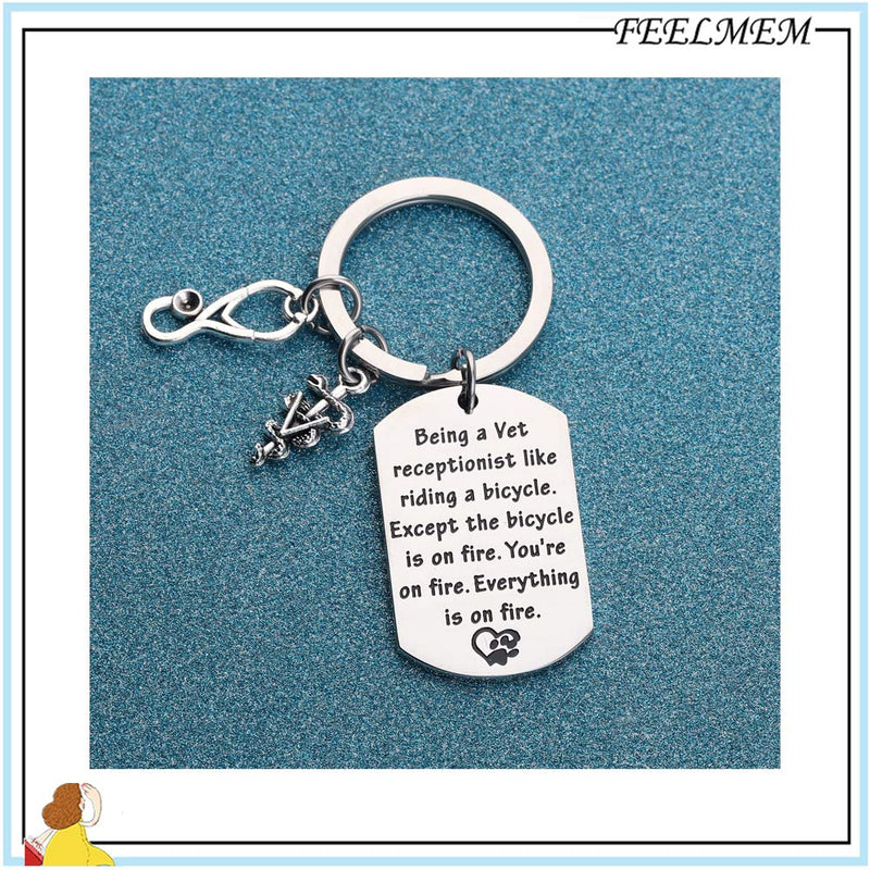 [Australia] - FEELMEM Vet Tech Jewelry Vet Receptionist Gift Keychain Veterinary Assistant Gift Veterinarian Gift Veterinary Medicine Graduation Gift 