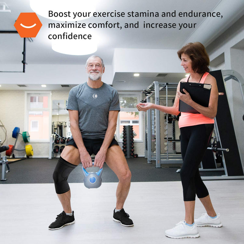 [Australia] - CAMBIVO 2 Pack Knee Brace, Knee Compression Sleeve Support for Men and Women, Knee Pads for Running, Hiking, Meniscus Tear, Arthritis, Joint Pain Relief Medium Black 