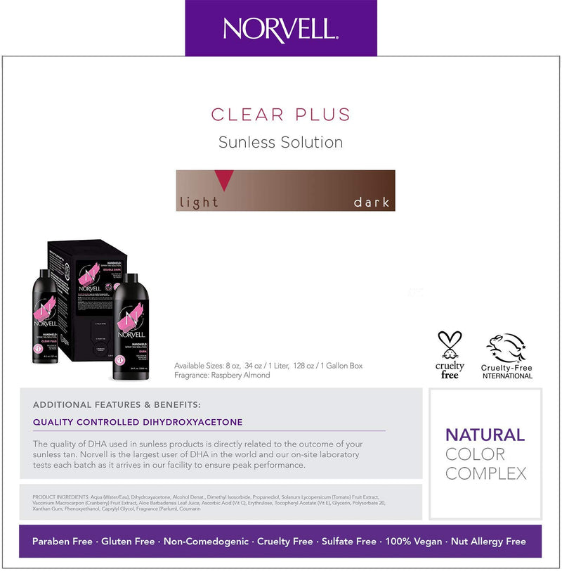 [Australia] - Norvell Premium Sunless Tanning Professional Spray Tan Solution - Clear Plus, 8 fl. oz. 8 Fl Oz (Pack of 1) 