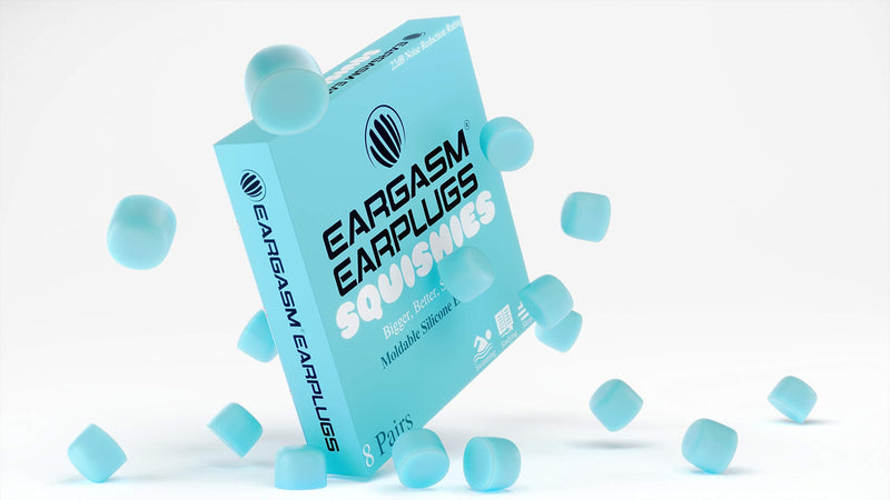 [Australia] - Eargasm Squishies - Moldable Silicone Earplugs for Sleep - Noise Reduction - Noise Cancelling - 8 Pairs - Forms Seal Great for Swimming Sleeping Studying 