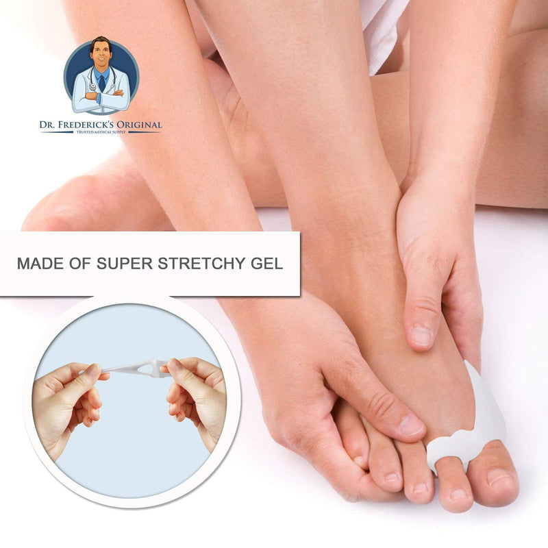 [Australia] - Dr. Frederick's Original 2 Piece Sport Bunion Pad & Toe Spacer Set - 1 Pair Soft Gel Cushions - One Size Fits All - Fast Relief - Wear with Shoes - for Men & Women 