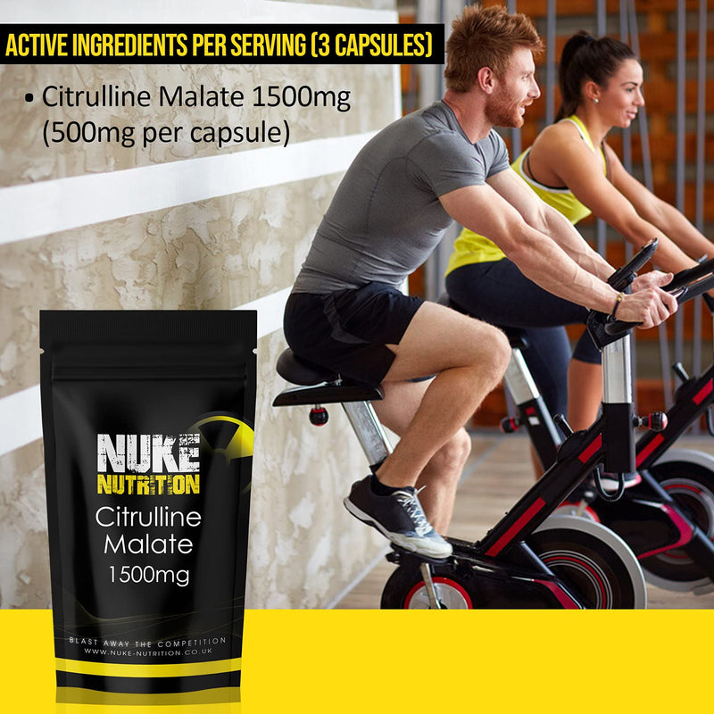 [Australia] - Nuke Nutrition L Citrulline Malate Capsules | 120 Capsules | High Strength 1500mg Dose Supplement | Boost Circulation, Performance & Muscle Recovery | 100% Natural, Preservative & Filler Free | Vegan 120 Count (Pack of 1) 