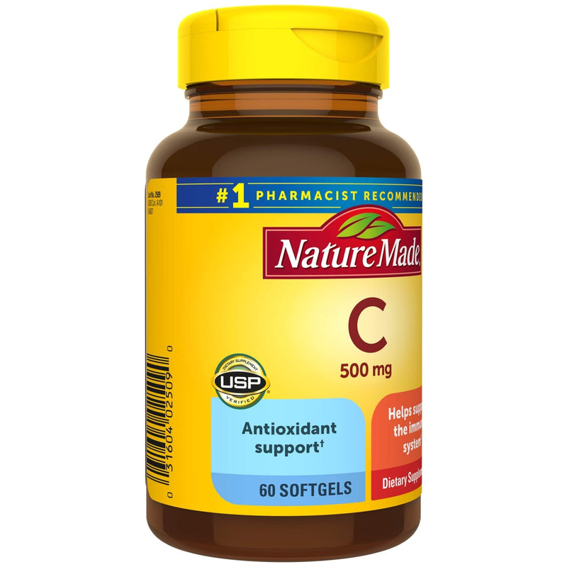 [Australia] - Nature Made Vitamin C 500 mg Softgels, 60 Count to Help Support the Immune System 60 Count (Pack of 1) 
