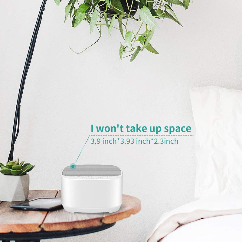 [Australia] - Magicteam Sleep Sound White Noise Machine with 40 Natural Soothing Sounds and Memory Function 32 Levels of Volume Powered by AC or USB and Sleep Timer Sound Therapy for Baby Kids Adults (White) 
