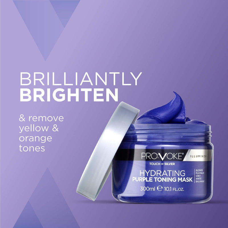 [Australia] - PROVOKE Touch Of Silver Hydrating Purple Toning Hair Mask 300ml, Brightens Blonde, Platinum, White or Grey Hair Whilst Deeply Nourishing Damaged Hair 