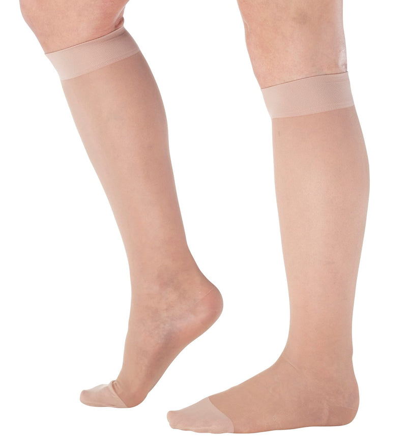 [Australia] - Womens Sheer Compression Socks 20-30mmHg - Knee Hi Support Stockings X-Large Nude 