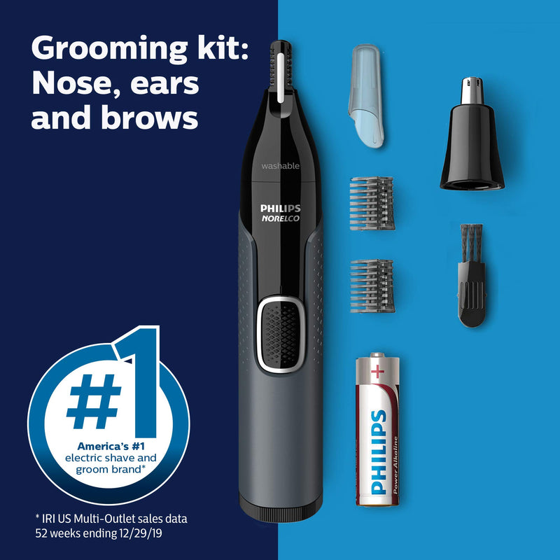 [Australia] - Philips Norelco Nosetrimmer 3000 For Nose, Ears and Eyebrows NT3600/42, Black 