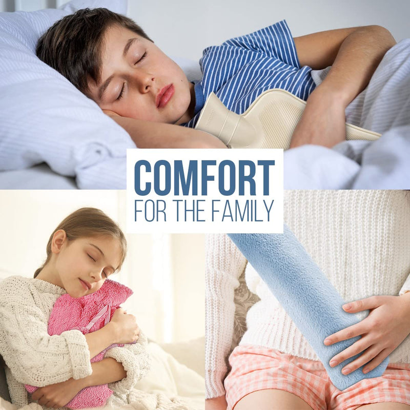 [Australia] - Femplete Hot Water Bottles with Cover UK Large & Small Hot Water Bottle with Cover UK Mini Hot Water Bottle Pouch Waist Hot Water Bag for Kids & Girls Soft Fluffy Furry (2l, 1.0) 2l 