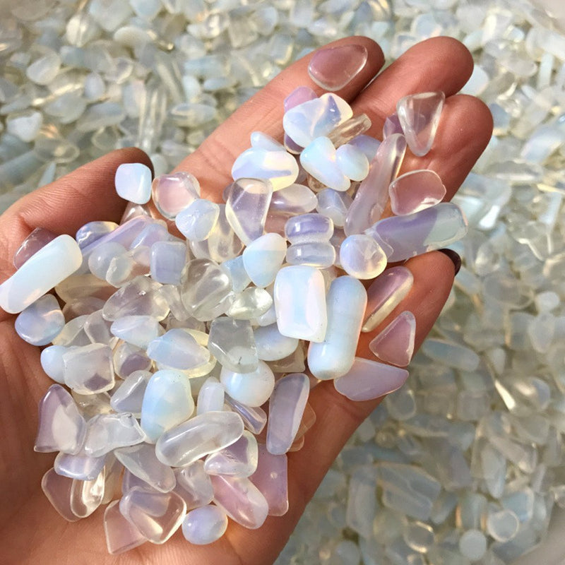 [Australia] - AITELEI 1 lb Natural Opal Tumbled Chips Crushed Stone Healing Reiki Crystal Irregular Shaped Stones Jewelry Making Home Decoration 