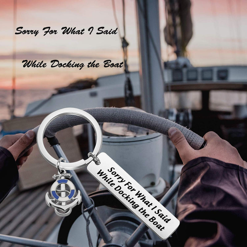 [Australia] - TIIMG Funny Sailor Sailing Gift Sorry for What I Said While Docking The Boat Keychain Gift for Navigators 