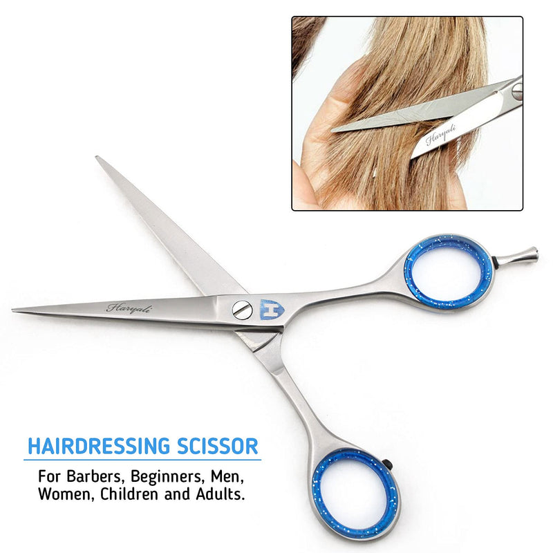 [Australia] - Haryali London Hairdressing Scissors -Professional 6" Hair dressing Scissors Hairdressers Hair Cutting Shears – Hair Cutting Scissors - for Men and Women with Real Leather Pouch 