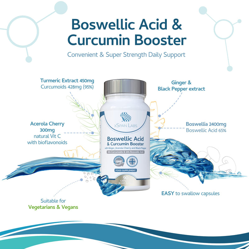 [Australia] - Boswellic Acid & Curcumin Booster Complex � 1 Month Supply, 90 Capsules - containing Minimum 95% Curcumoids & 65% Boswellic Acid - with Added Ginger, Acerola Cherry and Black Pepper 