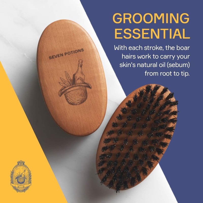 [Australia] - Seven Potions Boar Bristle Beard Brush For Men ‚Äî Made of Pear Wood with 100% First-Cut Boar Hair ‚Äî Firm Bristles To Tame and Soften Your Facial Hair 