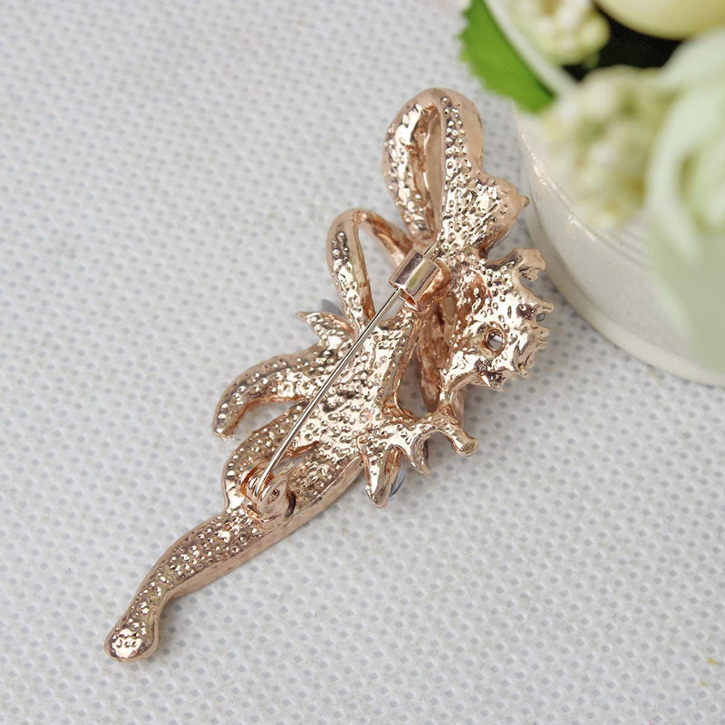 [Australia] - Merdia Fancy Vintage Style Brooches Pin Created Crystals Brooch for Women with Purple Created Crystal 