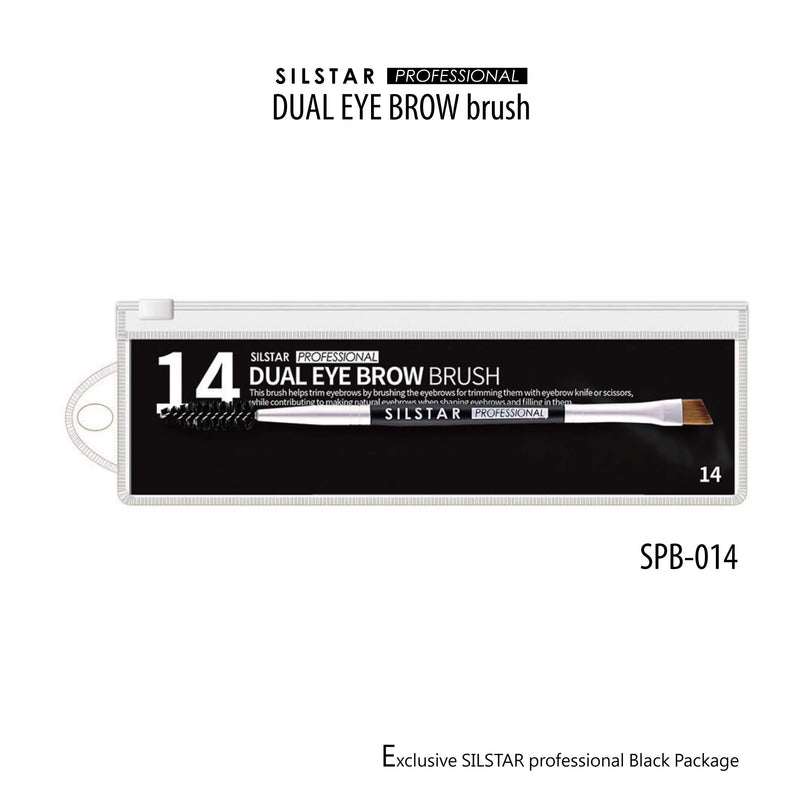 [Australia] - SILSTAR PROFESSIONAL DUAL EYEBROW BRUSH MADE IN KOREA BROW BRUSH AND SPOOLIE BRUSH SPB014 