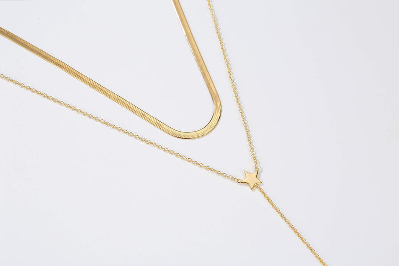 [Australia] - Dainty Moon Necklace Star Chain Gold or Silver Necklaces Crescent Moon Pendant Necklace Choker Necklace Minimalist Boho Jewelry for Women Girl Mother Gift 