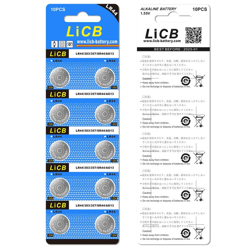 [Australia] - LiCB 40 Pack LR44 AG13 357 303 SR44 Batteries 1.5V Button Coin Cell Battery 