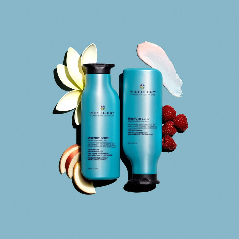 [Australia] - Pureology | Strength Cure Strengthening Shampoo & Conditioner Duo Set 266ml| For Damaged, Colour Treated Hair 