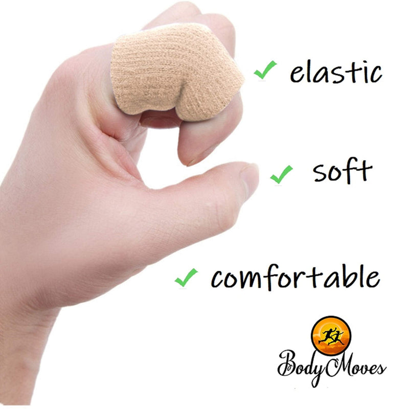 [Australia] - BodyMoves 2 Double Sided Solid Support Finger Splints Plus 2 Sleeves 2020 Edition(Desert Sand) Desert Sand 