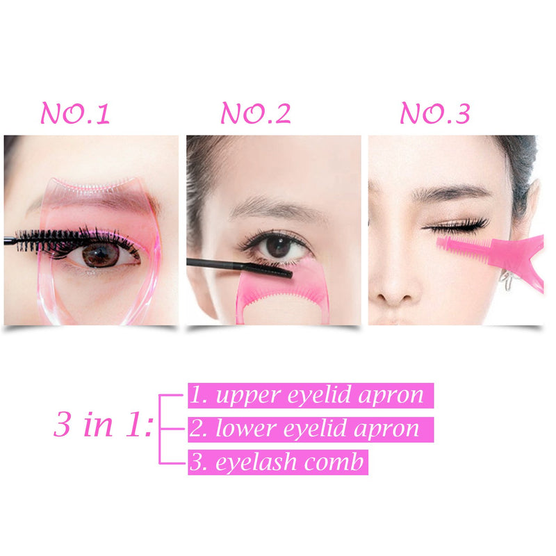[Australia] - Honbay 4PCS 3 in 1 Transparent Plastic Eyelashes Tool Mascara Applicator Eyelashes Guide Eyelashes Comb Makeup Tool,Pink and Blue 