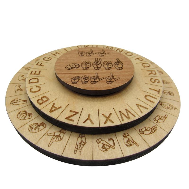 [Australia] - Sign Language Cipher Wheel - ASL Decoder Disk Escape Room Prop 