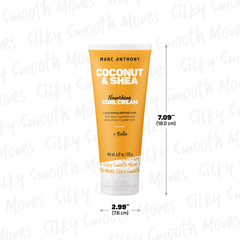 [Australia] - Marc Anthony Coconut Oil & Shea Butter Curl Defining Cream – Anti Frizz Biotin Detangling Cream to Enhance Curls for Women & Men– Color Safe & Sulfate Free Styling Product (Packaging May Vary) 5.9 Fl Oz (Pack of 1) 