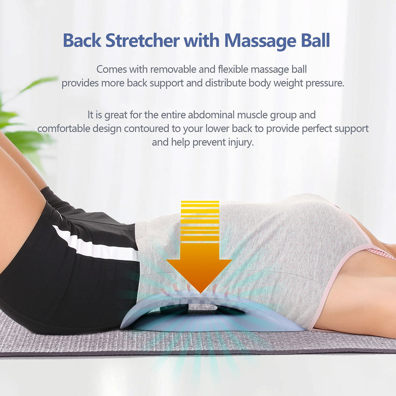 [Australia] - Back Stretcher for Back Pain Relief, Lower Back Stretcher Back Stretching Cushion, Lumbar Stretcher Device Helps with Spinal Stenosis Herniated Disc Sciatica Nerve Haze Blue 