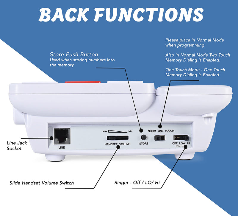 [Australia] - Future Call FC-8888 Big Button Phone for Seniors | Large Button Phones for Seniors | Phone for Visually Impaired and Telephones for Hearing Impaired | 40db Handset | Best Landline Phones for Seniors 