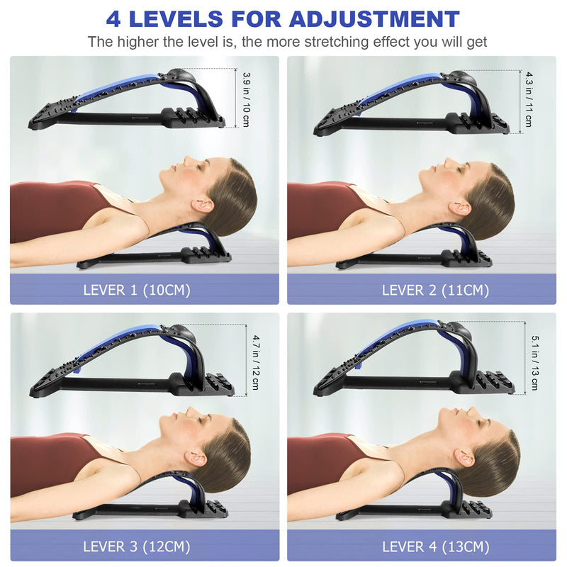 [Australia] - 4- Level Neck Stretcher for Neck Pain Shoulder Pain Relief Adjustable Shoulder and Back Relaxer for Muscle Relax and Spine Alignment, Cervical Traction Device 