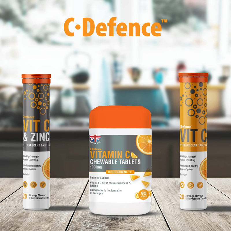 [Australia] - Vitamin C 1000mg Chewable by Club Vits - 90 Tablets - Supports Immune Health and Helps Fight Colds - Helps Reduce Tiredness and Fatigue 90 Count (Pack of 1) 