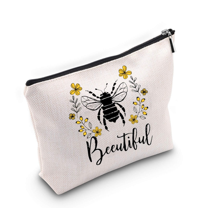 [Australia] - Bee Lover Gift for Women Girls Beeutiful Cosmetic Bags Makeup Bags (Beeutiful bag) Beeutiful bag 