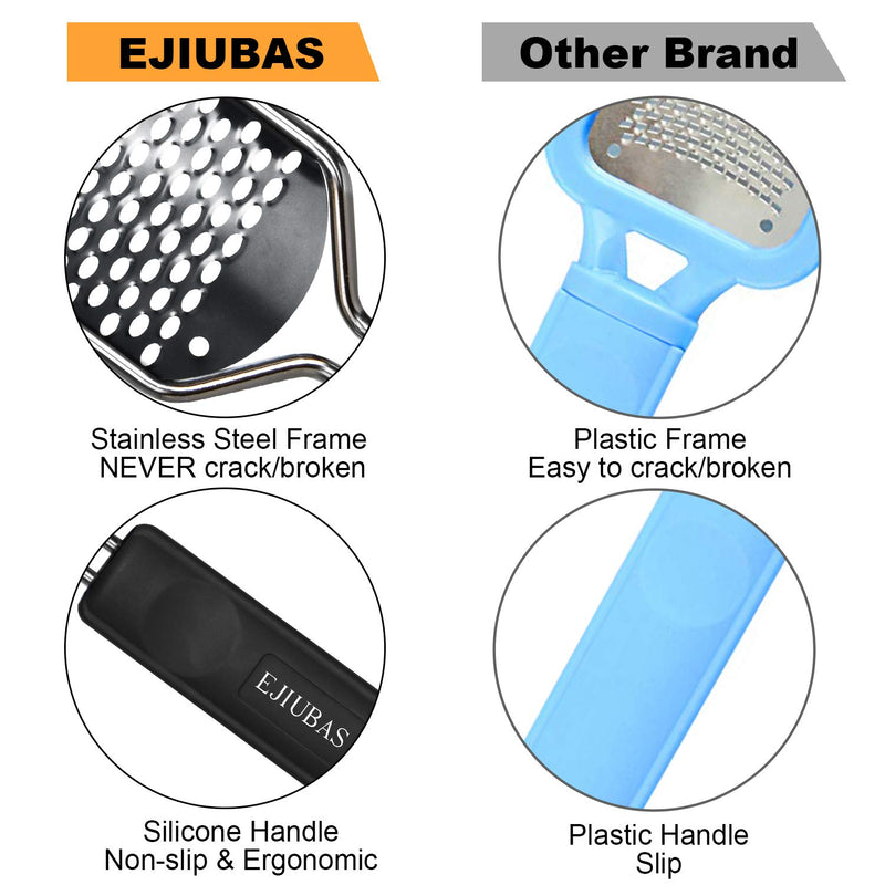 [Australia] - Foot Scrubber Colossal Foot File - Ejiubas Callus Remover for Feet Foot Scraper Stainless Steel Foot Rasp Foot Grater for Wet And Dry Feet Black 