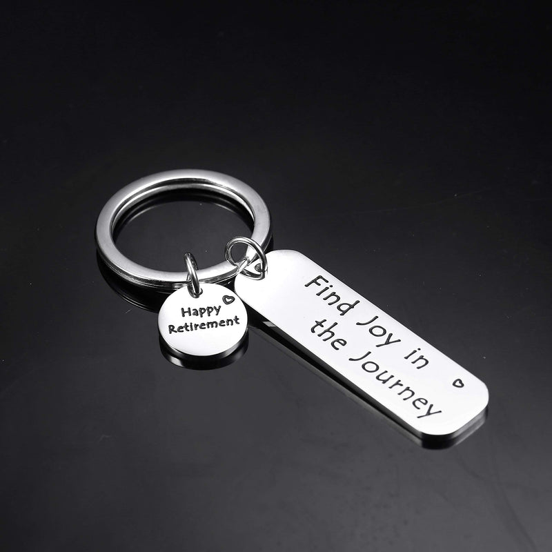 [Australia] - Anlive Find Joy in The Journey Keychain Happy Retirement Inspirational Gift Silver 