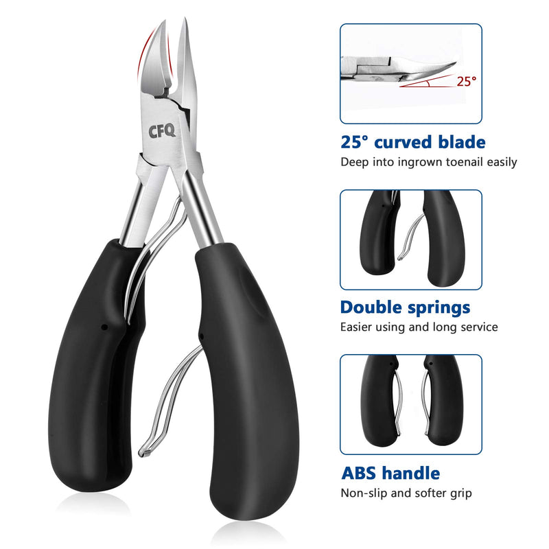 [Australia] - CFQ Large Nail Clippers Set, Big Toenail Fingernail Clippers for Ingrown Toenails, Stainless Steel Nail Cutter for Professional Podiatrist, Trim Thick Nails for Men, Women, The Elderly and Adults. 