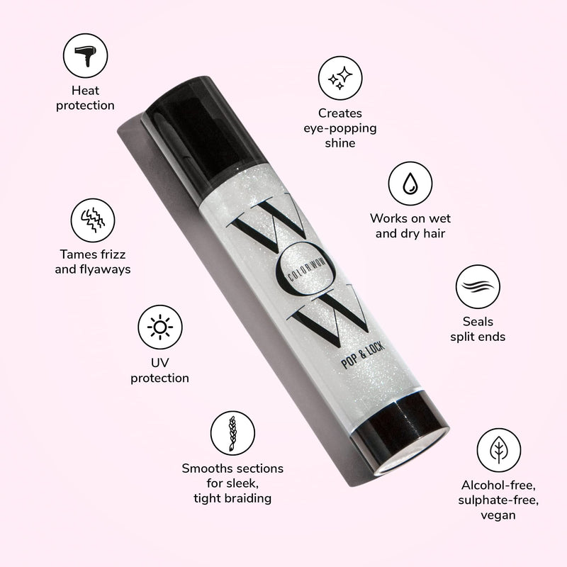 [Australia] - Color Wow Pop + Lock Frizz Control + Glossing Serum – Anti-frizz serum with heat protection; Seals split ends; Moisturises; Silkens and shines dull, dehydrated hair 