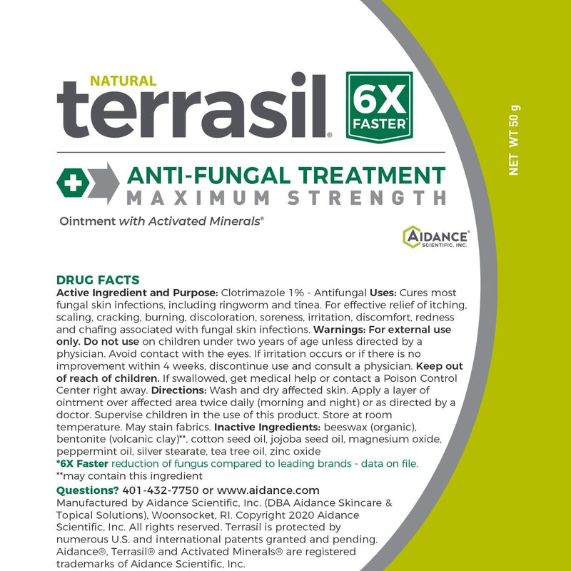 [Australia] - Terrasil Antifungal Treatment Max 50gm - 6X Faster Healing, Natural Soothing Clotrimazole OTC-Registered Ointment for Fungal Infections, Jock Itch, Male Yeast 