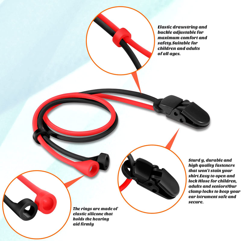 [Australia] - 6 Pieces Hearing Aid Clip Hearing Aid Lanyard for Adults Safety Adjustable Hearing Aid Holder with Clip Anti-lost for Various Hearing Devices 