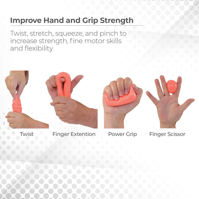 [Australia] - Sammons Preston Therapy Putty for Physical Therapeutic Hand Exercise, Flexible Putty for Finger and Hand Recovery and Rehabilitation, Strength Training, Occupational Therapy, 2 Ounce, Extra Firm, Gray 1 Pound Red - Medium Soft 