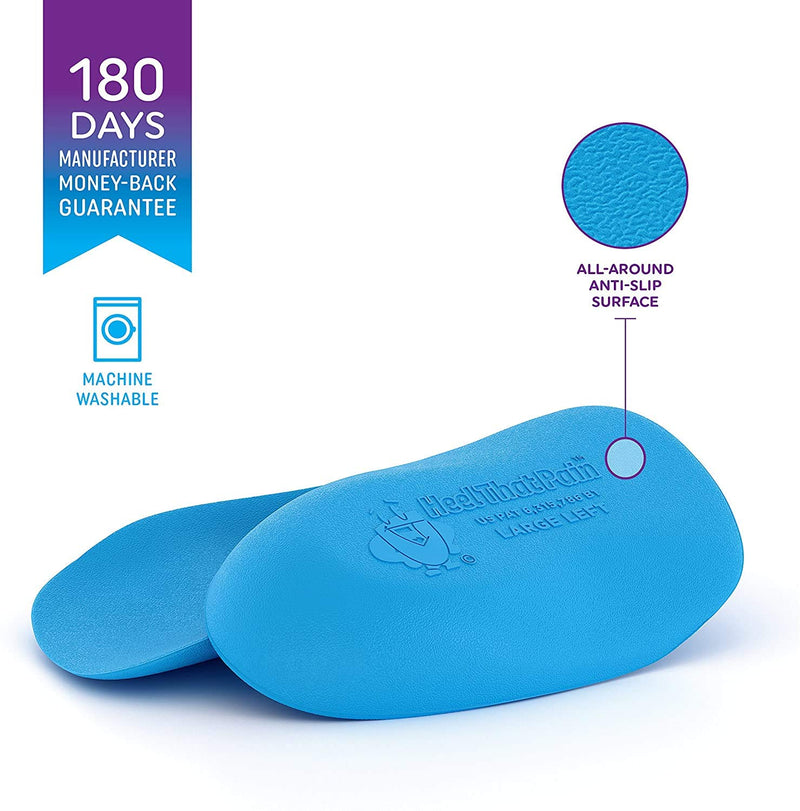 [Australia] - Heel That Pain Plantar Fasciitis Insoles | Heel Seats Foot Orthotic Inserts, Heel Cups for Heel Pain and Heel Spurs | Patented, Clinically Proven, 100% Guaranteed | Blue, Medium (W 6.5-10, M 5-8) Blue Firm Rubber Medium (Women's 6.5-10, Men's 5-8) 