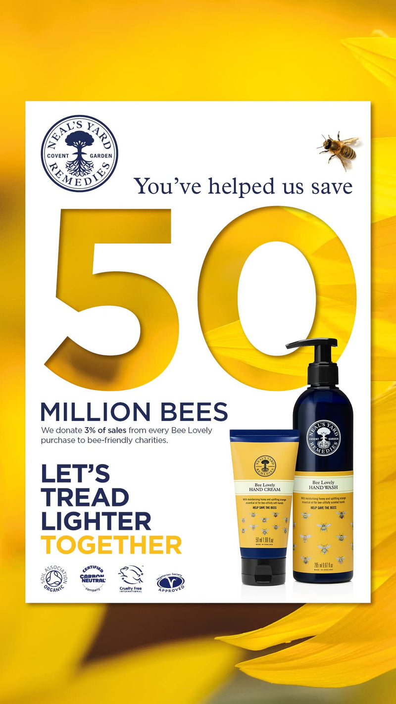 [Australia] - Neal's Yard Remedies Bee Lovely Duo - Discovered Beautifully Scented Hands - Hand Wash and Hand Cream - 3% of Sales go to Save The Bees Charity 2 Piece Set 