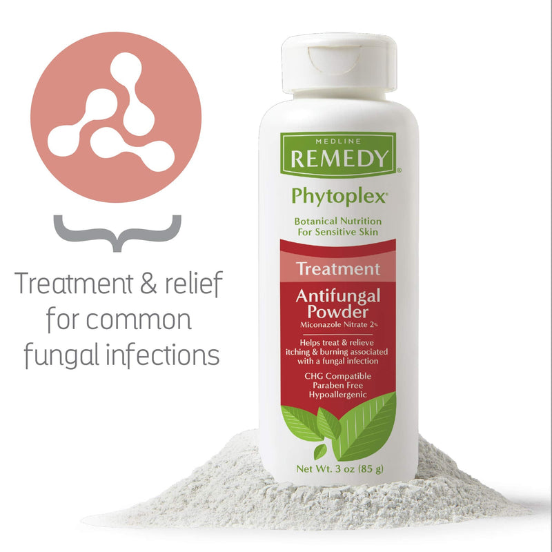 [Australia] - Medline Remedy Phytoplex Antifungal Powder with 2% Miconazole Nitrate for Common Fungal Infections incuding Athlete’s Foot, Talc Free, 3 oz 