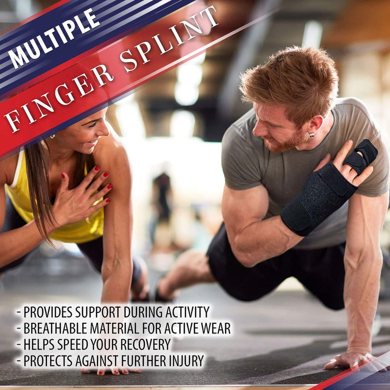 [Australia] - Trigger Finger Splint Finger Brace – Supports Two or Three Fingers. Help Broken Fingers Hand Contractures, Arthritis, Tendonitis, Mallet Fingers or Hand Splint for Metacarpal Fractures (Left - S/Med) Small/Medium (Pack of 1) Left 